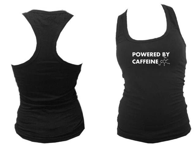 Powered by caffeine funny nerdy women tank top